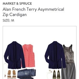 Market & Spruce Asymmetric zipper cardigan tunic